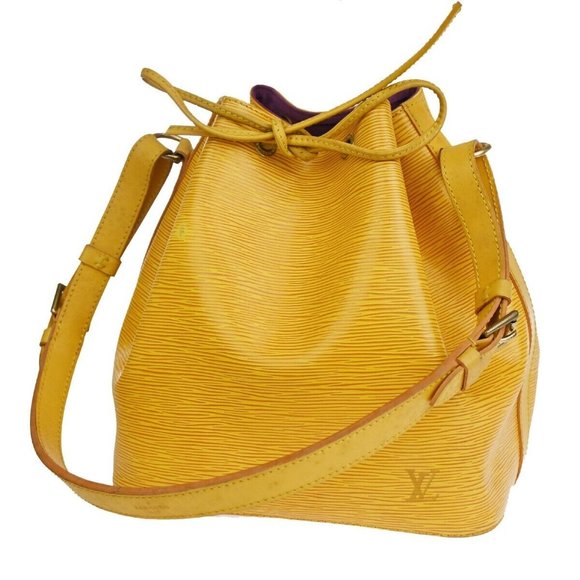 LOUIS VUITTON Petit Noe Drawstring Shoulder Bag Epi Yellow Purple M44109 33SH444 - Picture 1 of 15